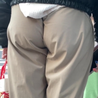 Blonde wedgie in pants
