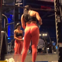Orange leggings gym girl