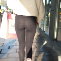 See through leggings girl