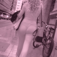 Infrared babe showing her thong