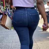 Tight jeans booty