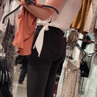 Skinny girl in black jeans