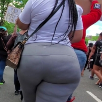 Huge booty protestor