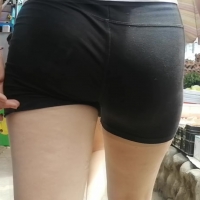 Spandex shorts booty