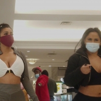 Two huge mall asses