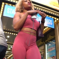 Sexy candid ebony babe (color)