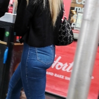 Sexy blonde in jeans