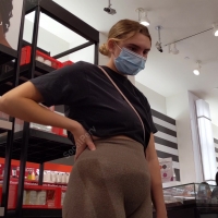 Sexy blonde in leggings