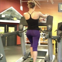 Purple booty at the gym